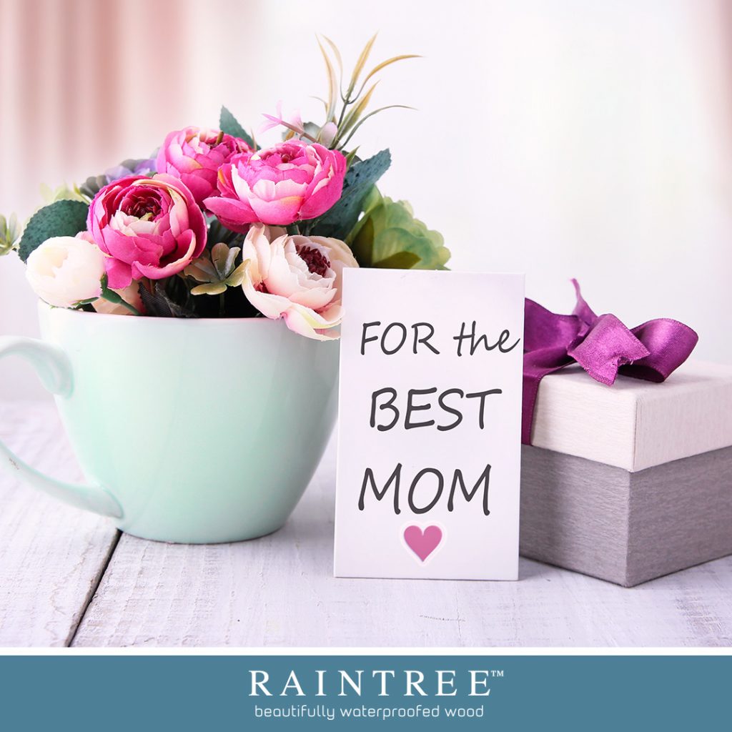 Flowers, gift and a card for Mother's Day