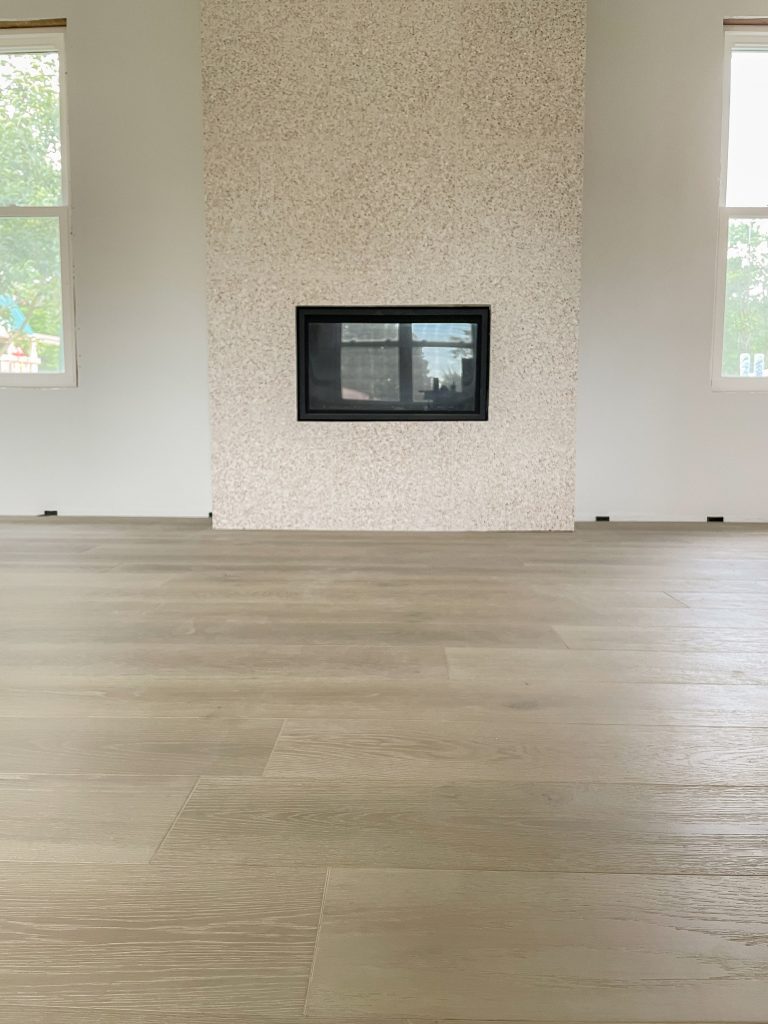 New waterproof hardwood floors at Brit Dot Design's house